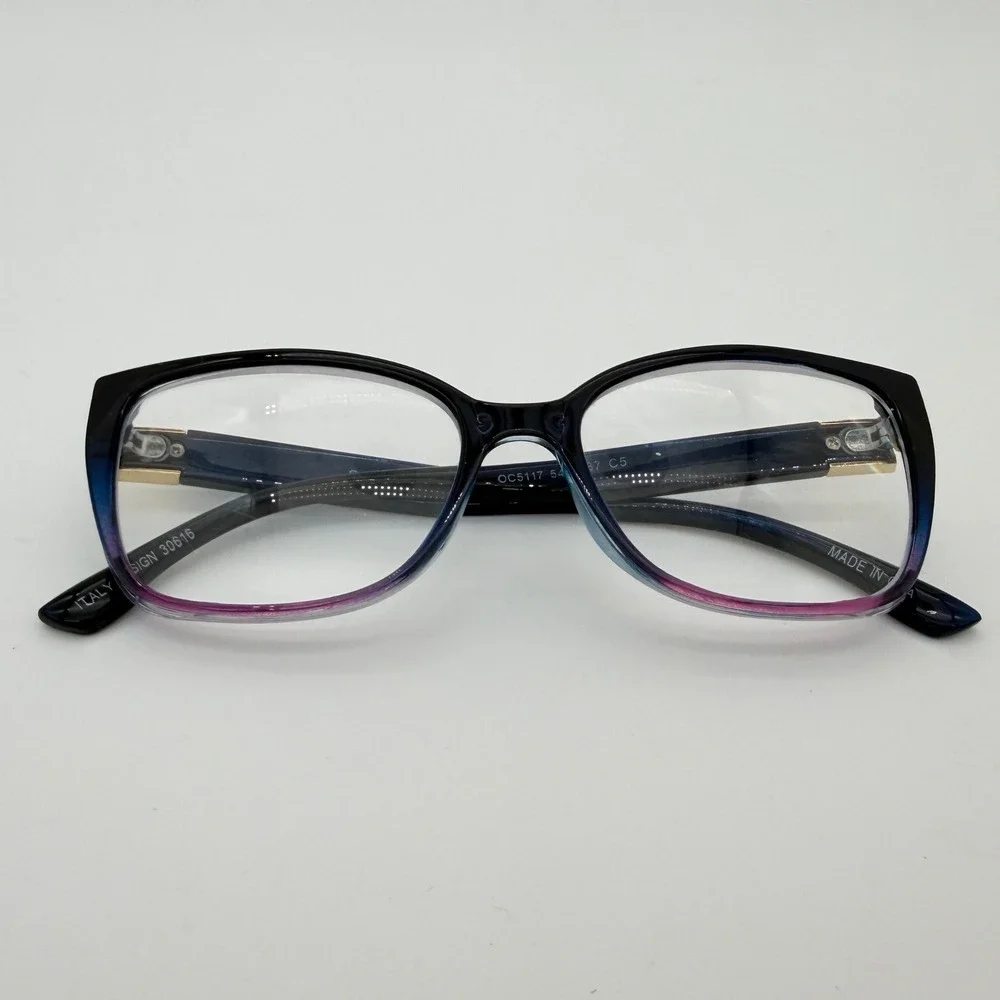 OCCI CHIARI Italy Design OC5117 Eyeglass Frames Blue Purple Glitter Temple 54-17